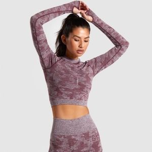 Gymshark Adapt Camo Seamless Long Sleeve Crop Top